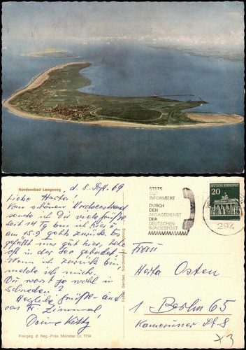 Ansichtskarte langeoog - ansichtskarte,